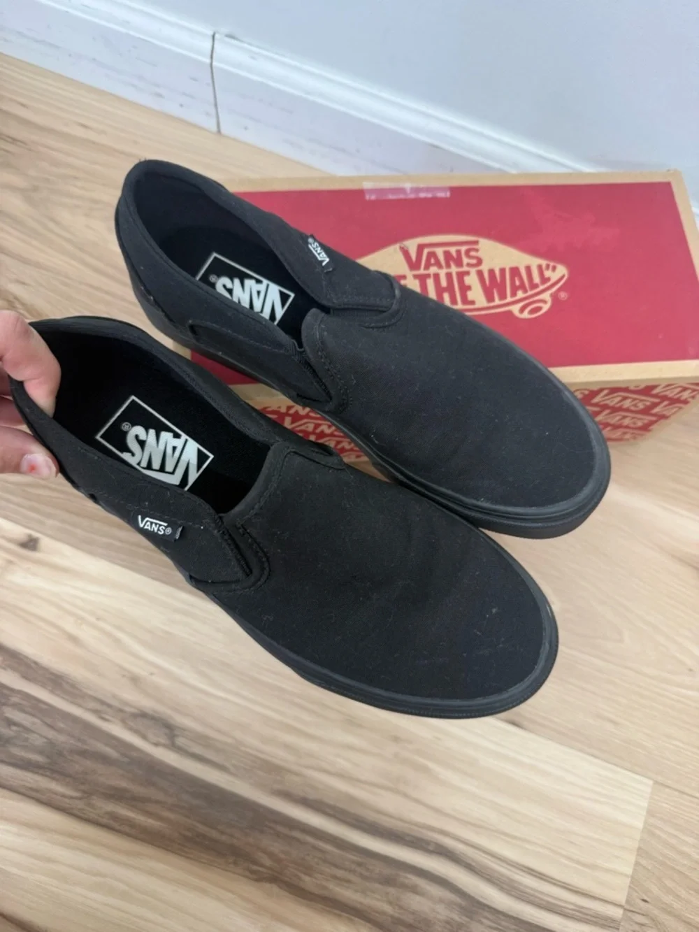 Vans Black Slip-On Women's Asher Flats